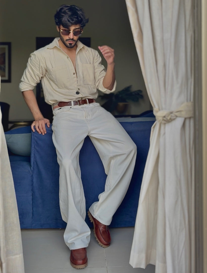 Rogue White & Beige Shirt Look 