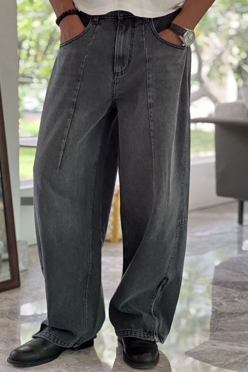 Super Baggy Faded Black Jeans