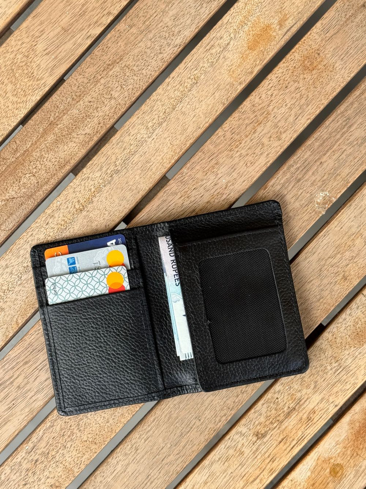 Black Foldable Compact Wallet
