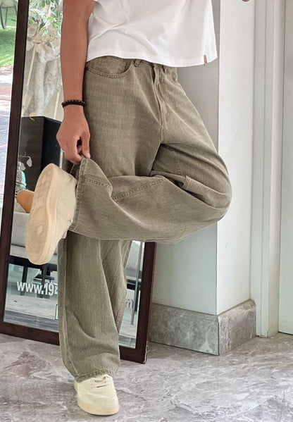 Katpana Mist Khaki Barrel Jeans Men