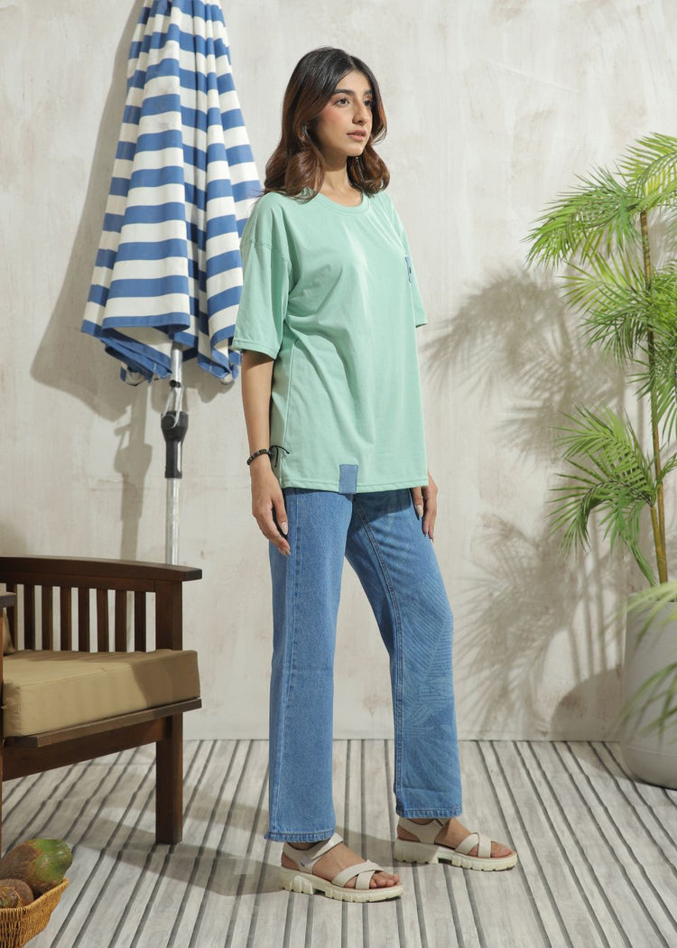 Mint Green Drop Shoulder T-shirt