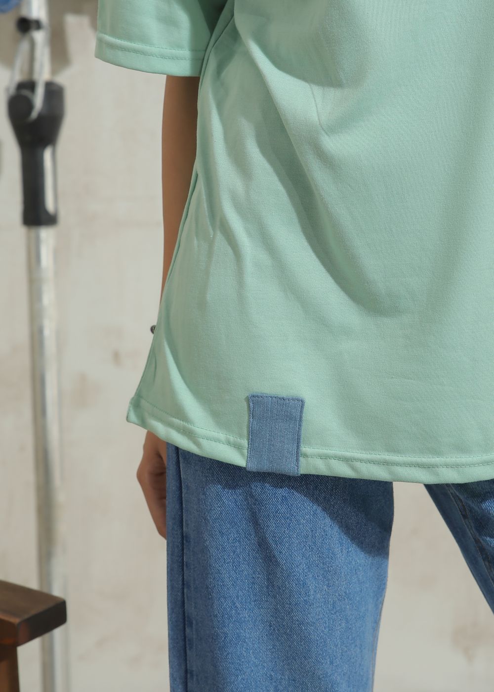 Mint Green Drop Shoulder T-shirt