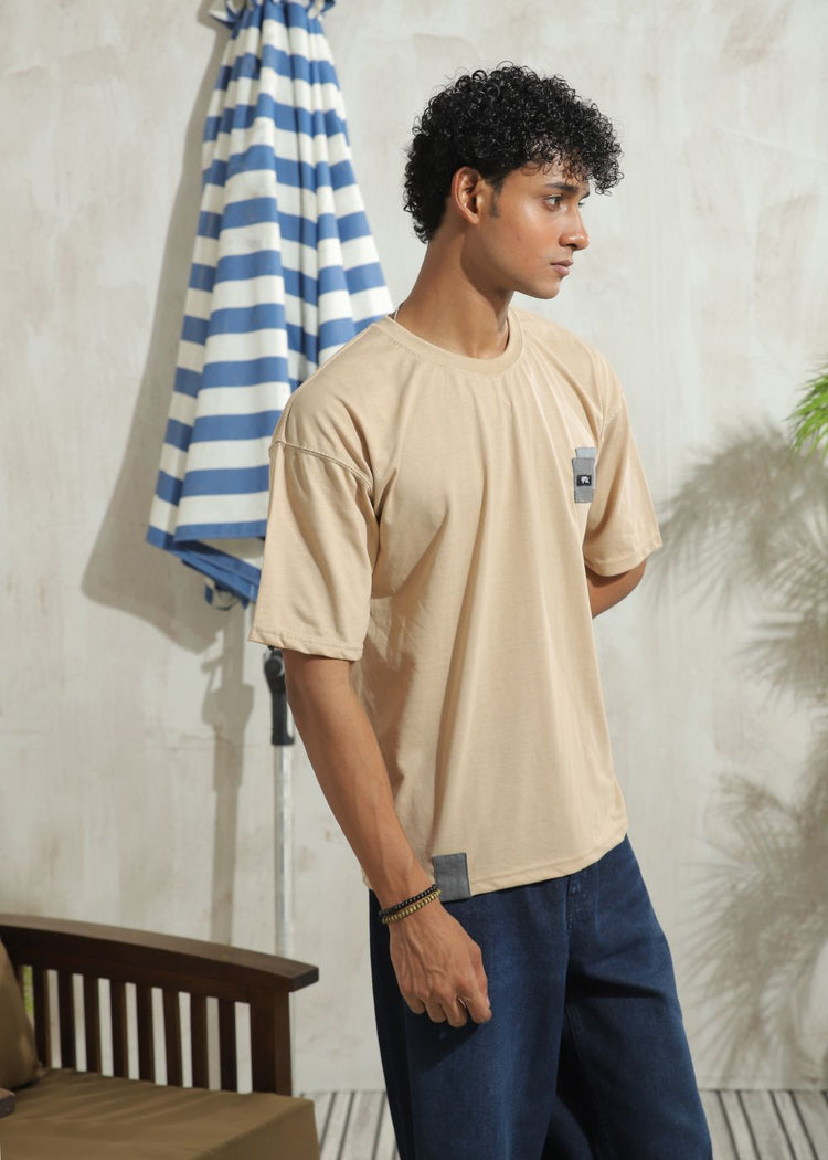 Beige Drop Shoulder T-shirt