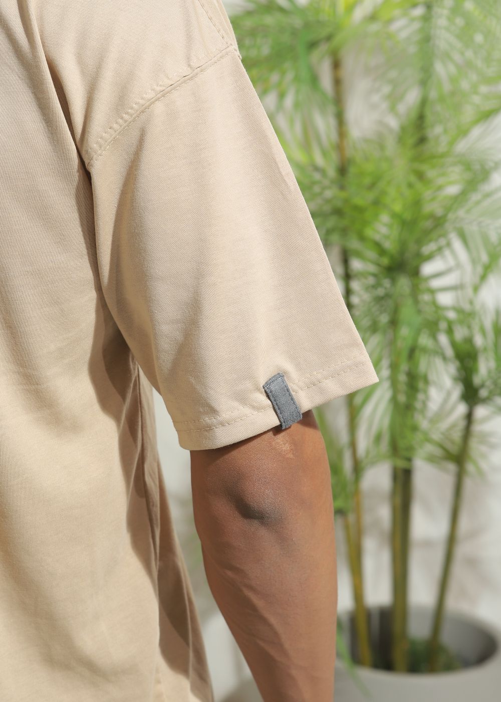 Beige Drop Shoulder T-shirt