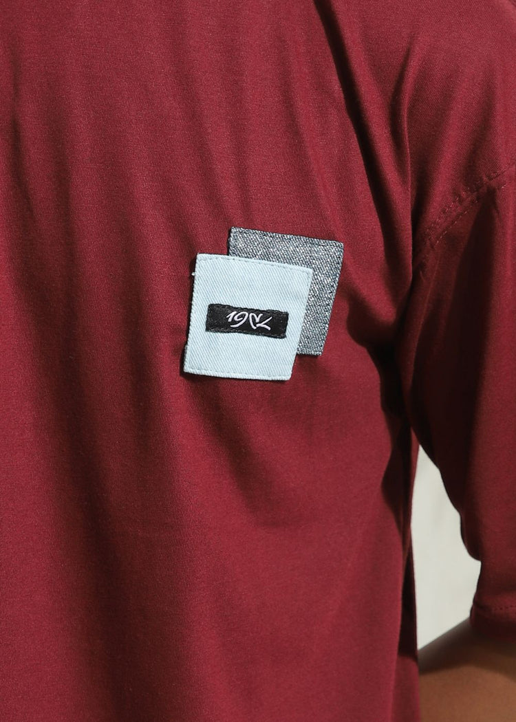 Maroon Drop Shoulder T-shirt