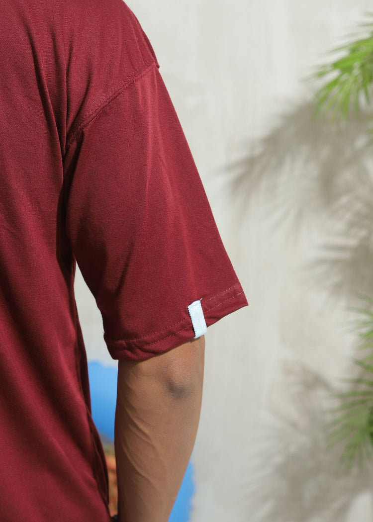 Maroon Drop Shoulder T-shirt
