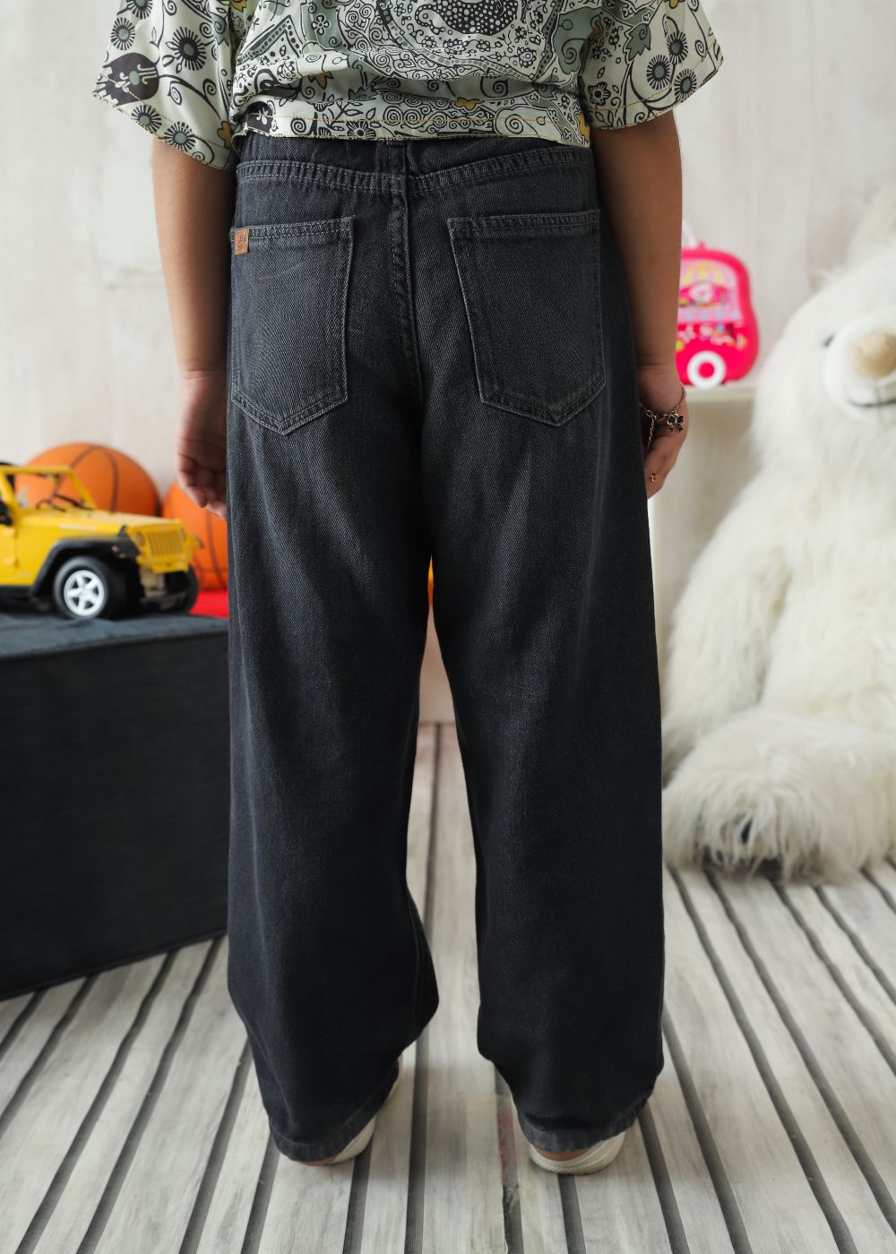 Girls Black Ruffle Skater Jeans