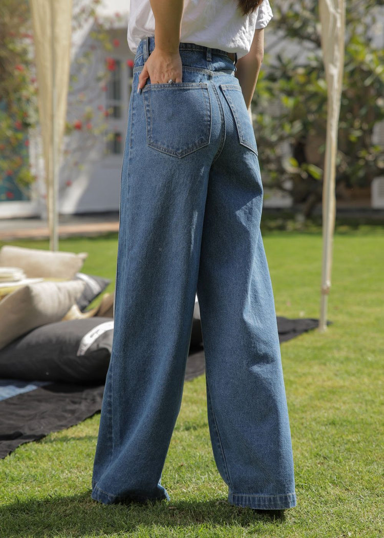 Striato Mid Blue Flare Jeans