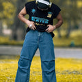 Inaara Mid Blue Pleat Jeans Him