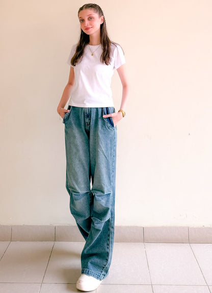 Women's Rustic Pleated Jeans 