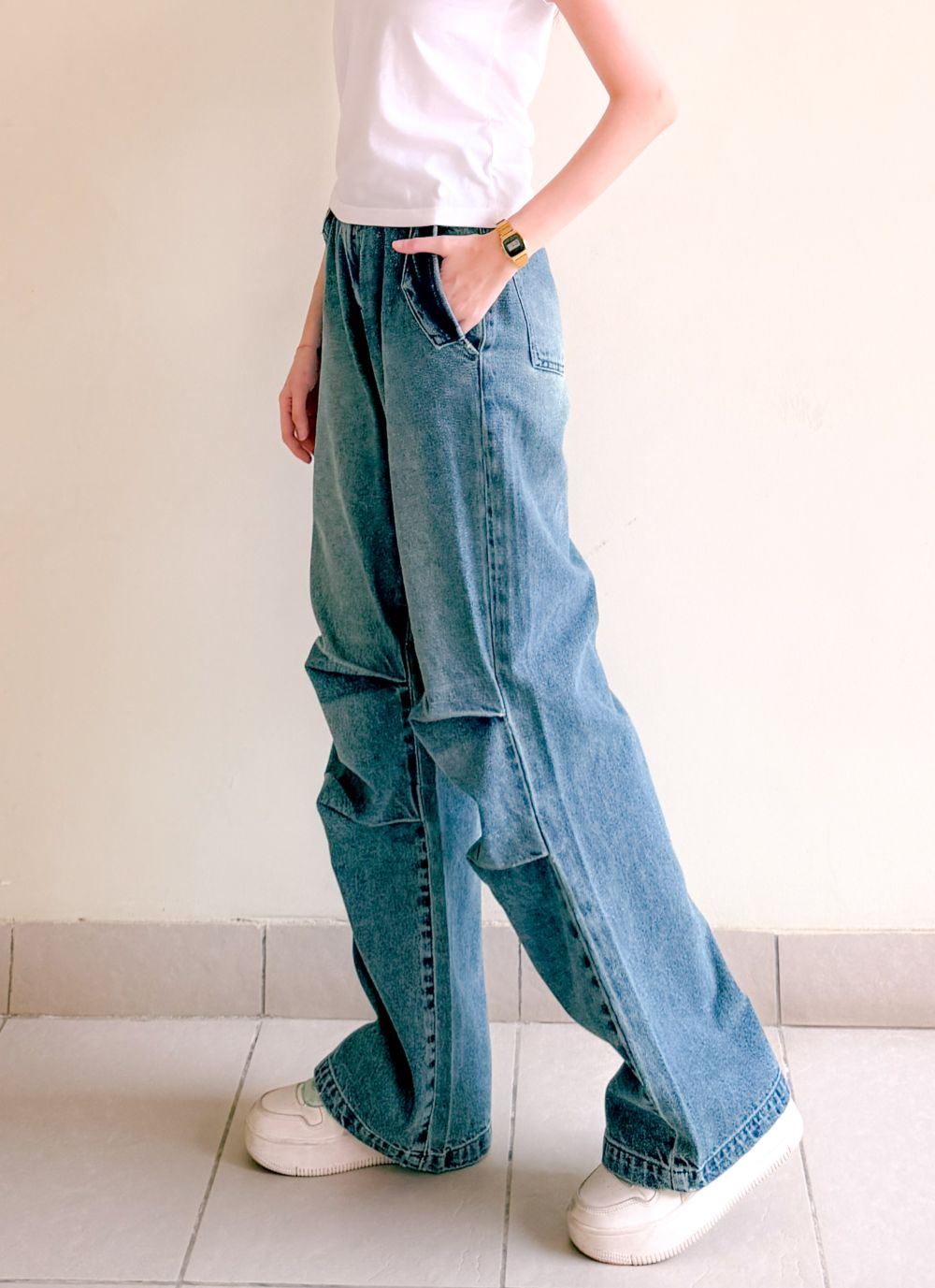 Women's Rustic Pleated Jeans 