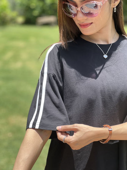 Black Boxy Fit T-shirt made from 100% Combed Cotton by 1947 Clothing