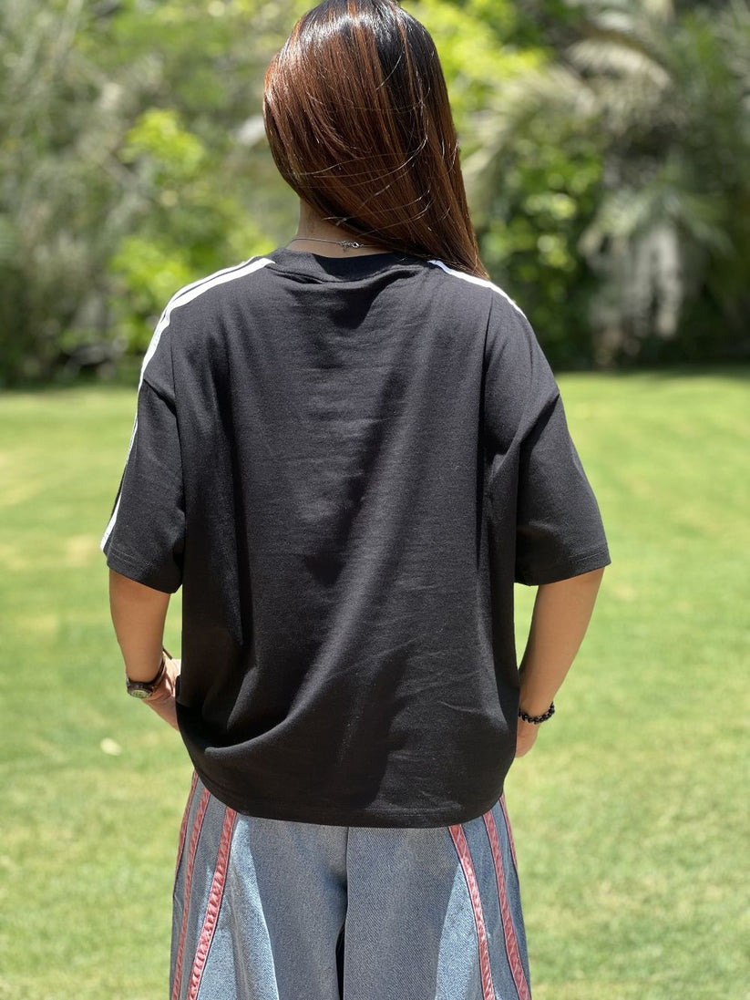 Black Boxy Fit T-shirt made from 100% Combed Cotton by 1947 Clothing