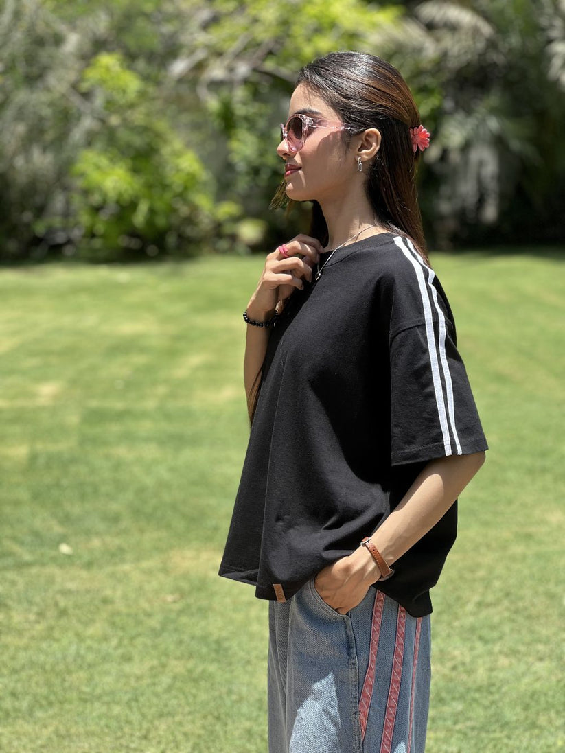 Black Boxy Fit T-shirt made from 100% Combed Cotton by 1947 Clothing