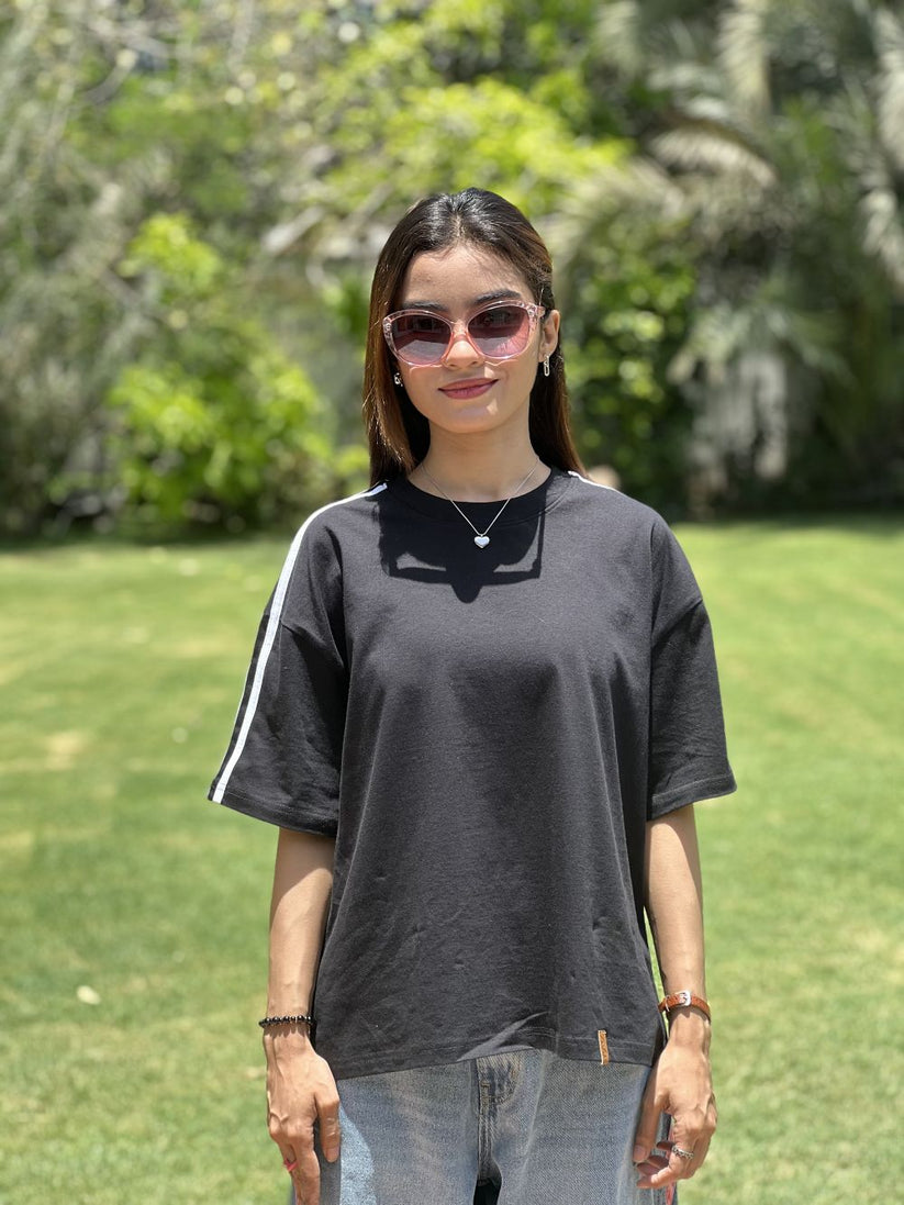 Black Boxy Fit T-shirt made from 100% Combed Cotton by 1947 Clothing