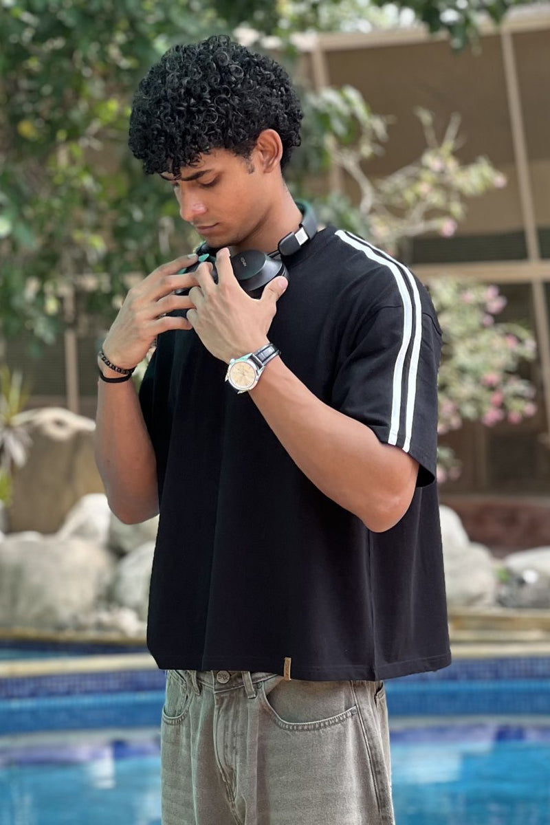 Just a Tee Black Stripe