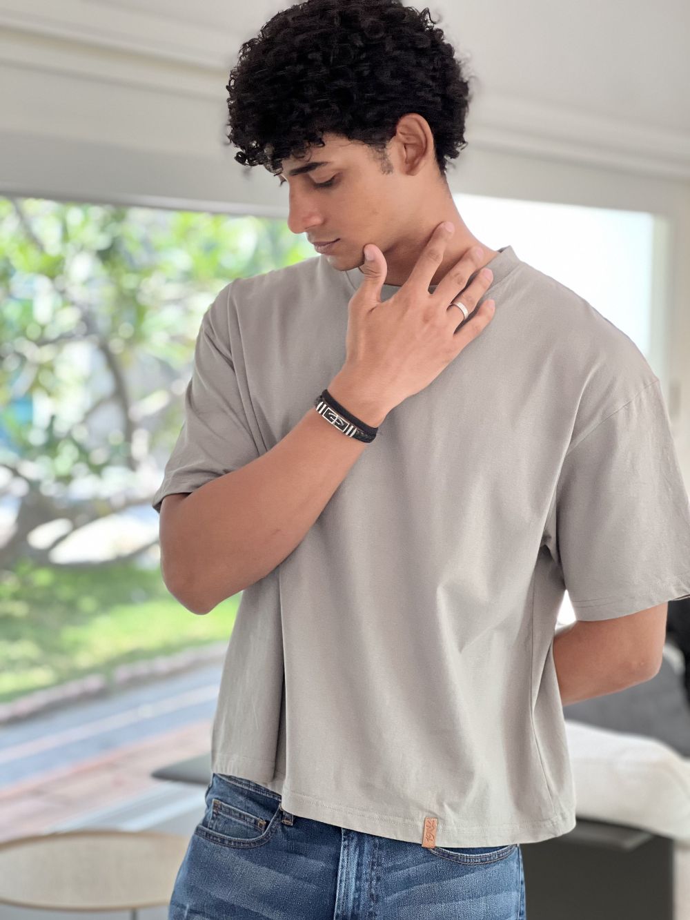 Grey Boxy Fit T-shirt made from 100% Combed Cotton by 1947 Clothing