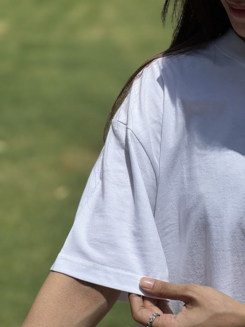 White Boxy Fit T-shirt made from 100% Combed Cotton by 1947 Clothing
