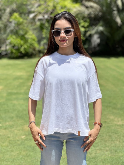 White Boxy Fit T-shirt made from 100% Combed Cotton by 1947 Clothing