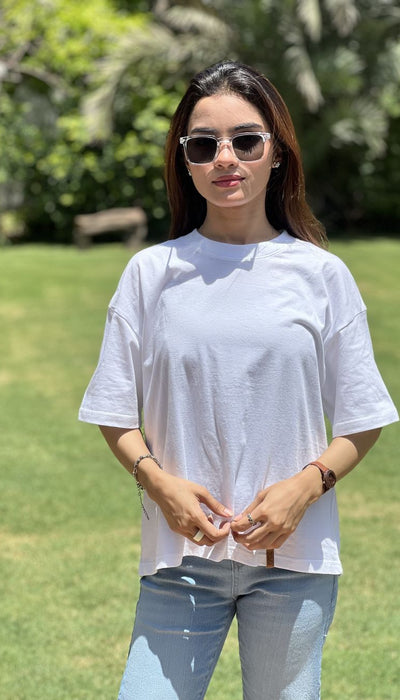 White Boxy Fit T-shirt made from 100% Combed Cotton by 1947 Clothing