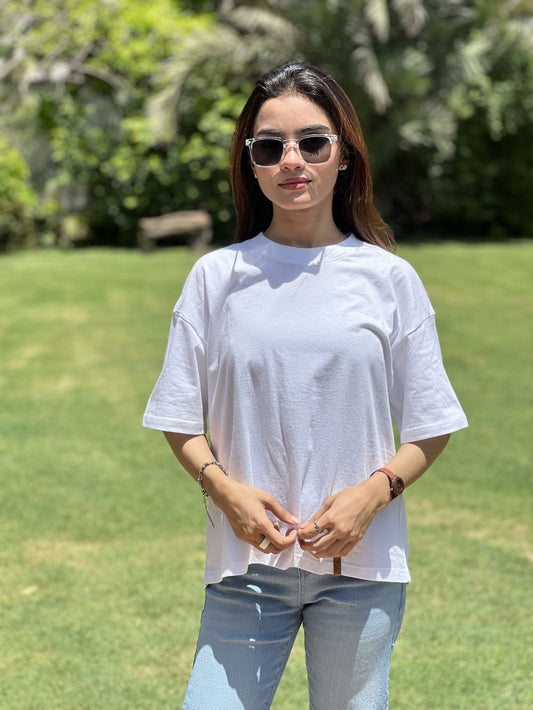 White Boxy Fit T-shirt made from 100% Combed Cotton by 1947 Clothing
