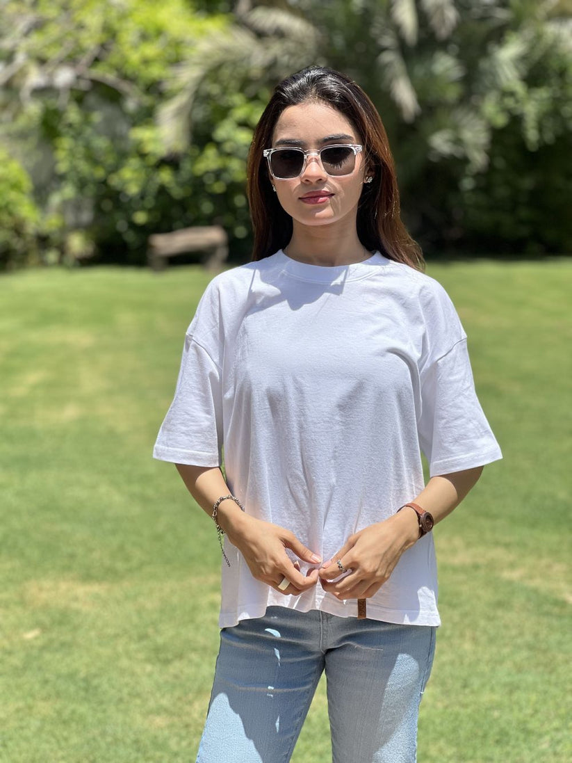 White Boxy Fit T-shirt made from 100% Combed Cotton by 1947 Clothing