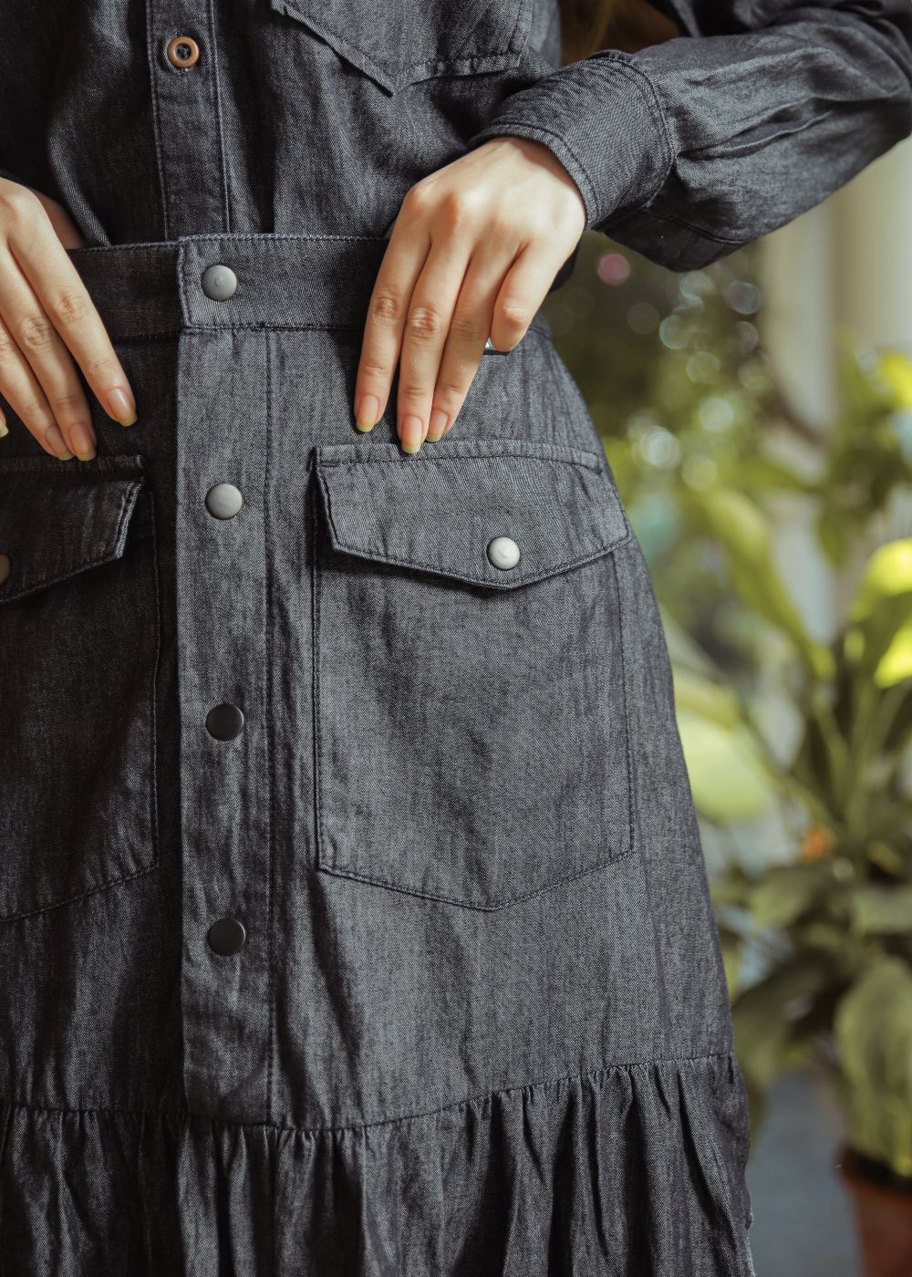 Women's Coord Set in Grey  Featuring a Shirt and a Matching Skirt