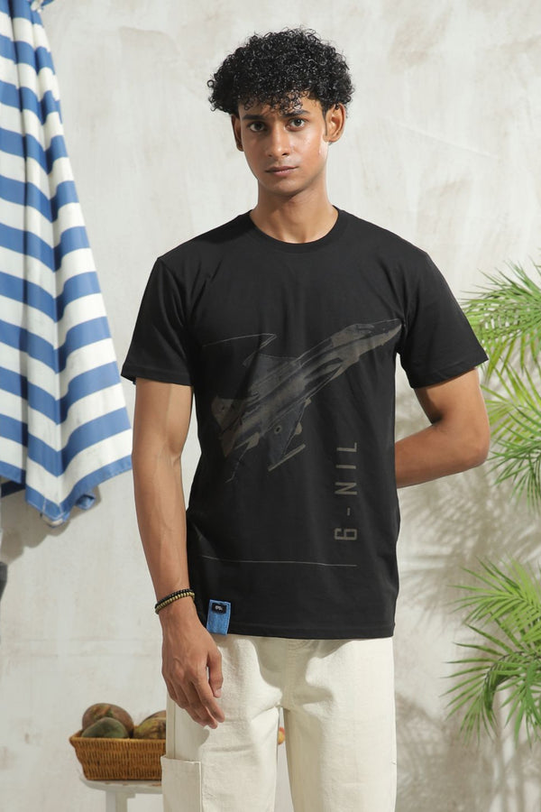 Graphic Black Relaxed Tshirt Men
