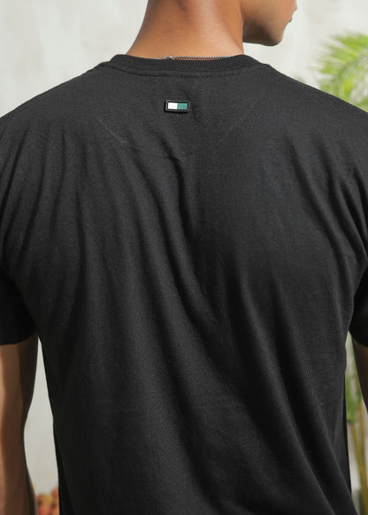 Men's relaxed fit black graphic t-shirt with statement print