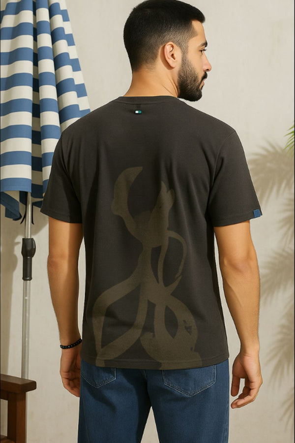 Graphic Charcoal Relaxed Tshirt Men
