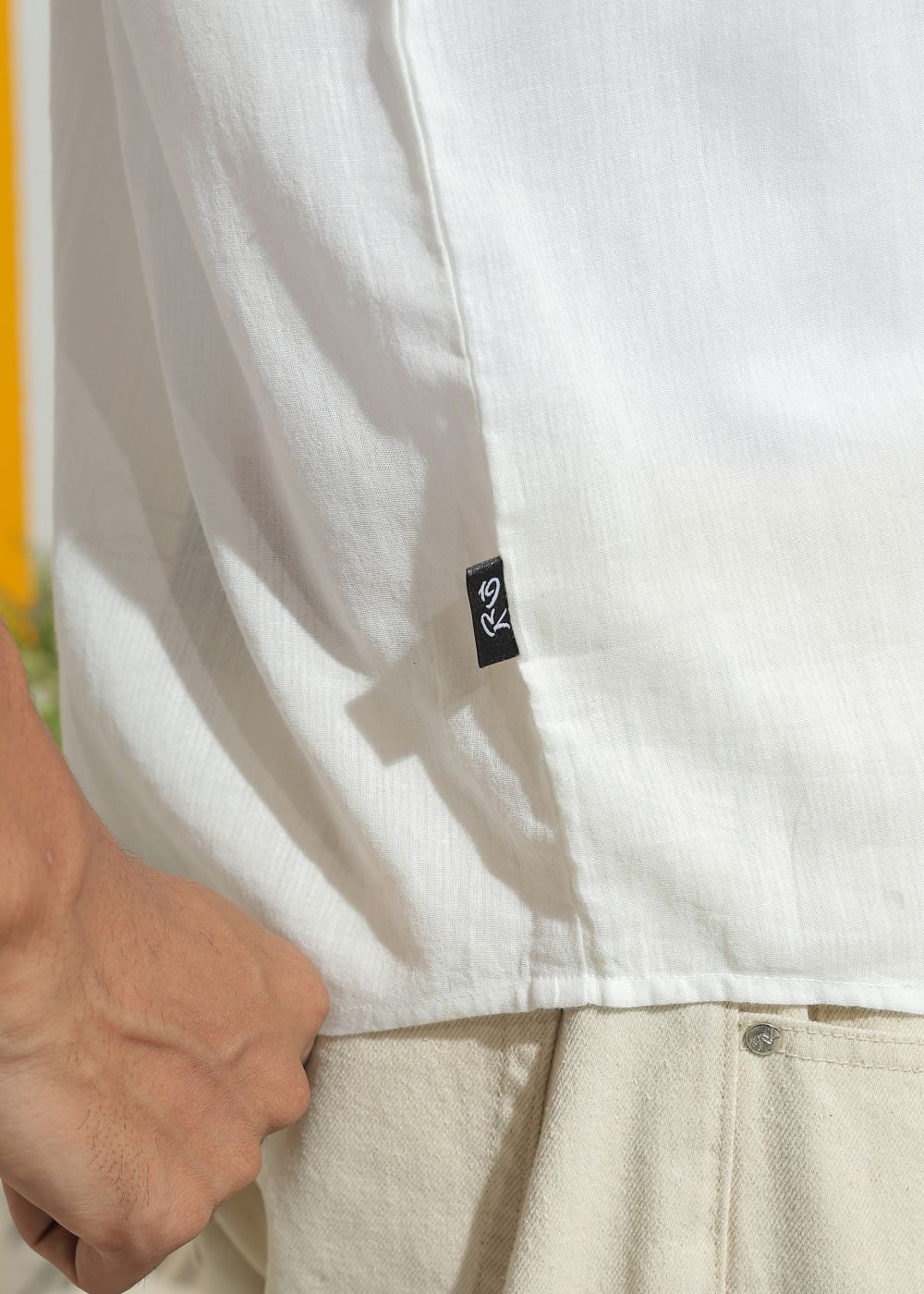 Men's salmon pink half sleeve shirt with lightweight casual design