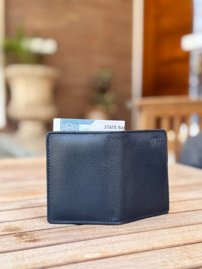 Navy Blue Leather Compact Cardholder  wallet with compact and smart design by 1947 Clothing