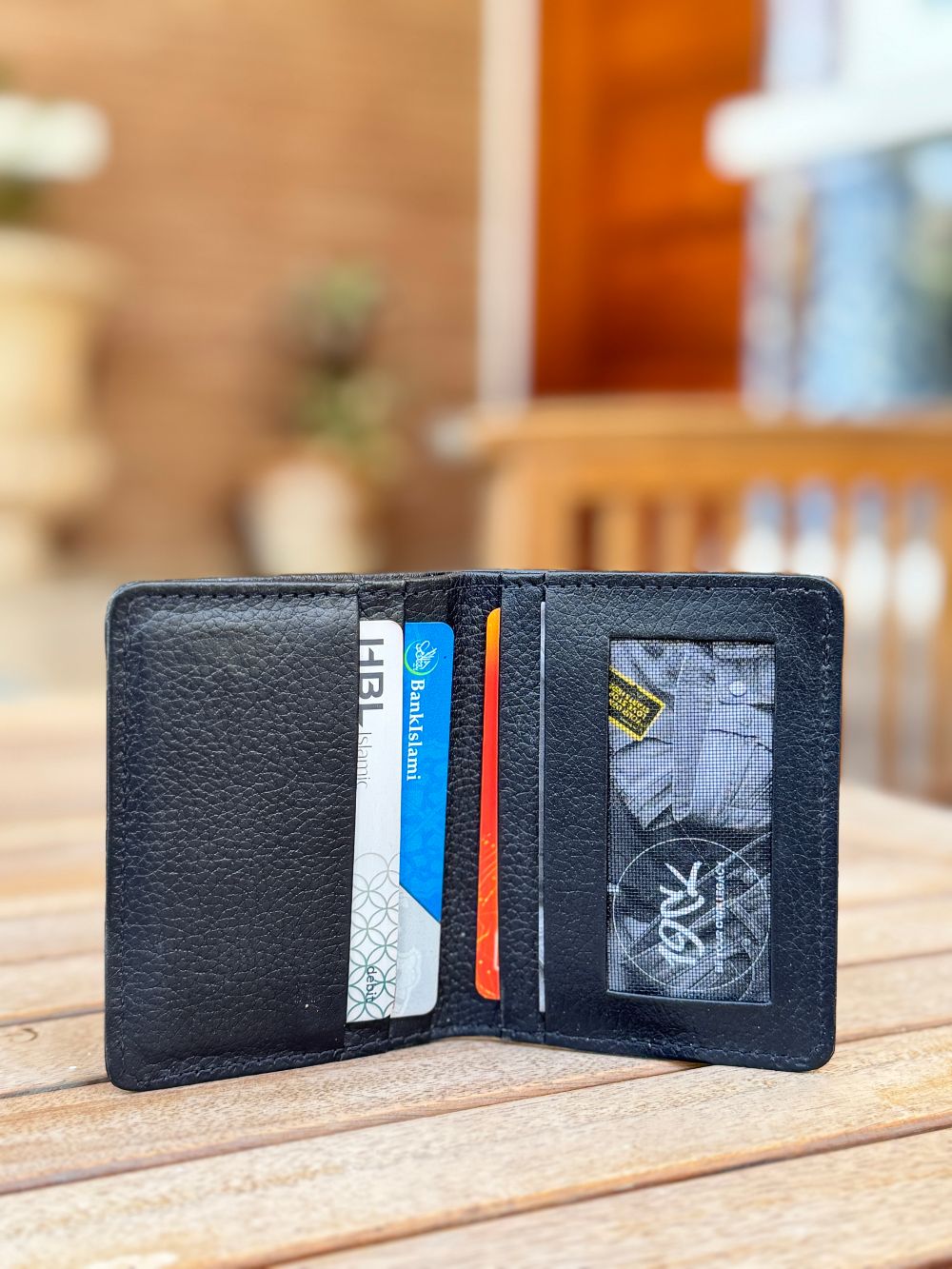 Navy Blue Leather Compact Cardholder  wallet with compact and smart design by 1947 Clothing