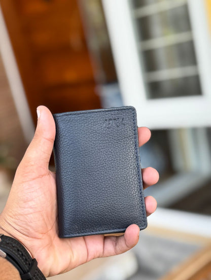 Navy Blue Leather Wallet with Spacious and compact Design by 1947 Clothing