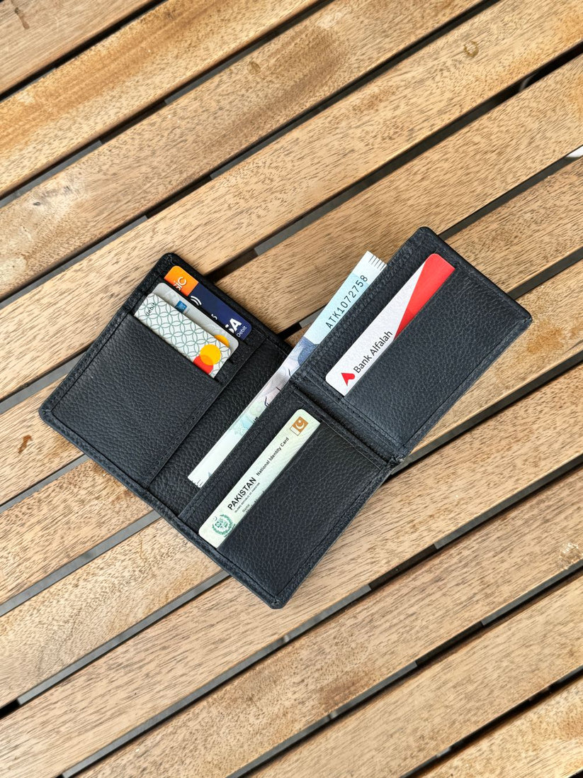 Navy Blue Leather Wallet with Spacious and compact Design by 1947 Clothing