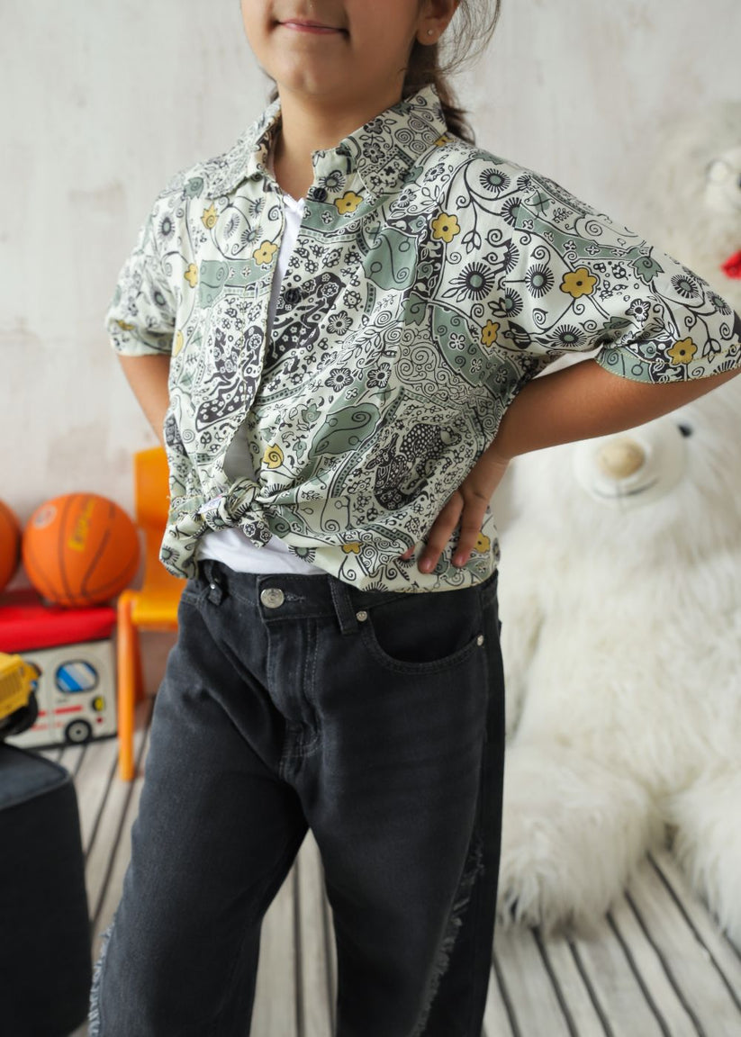 Olive Twirls Shirt for Girls