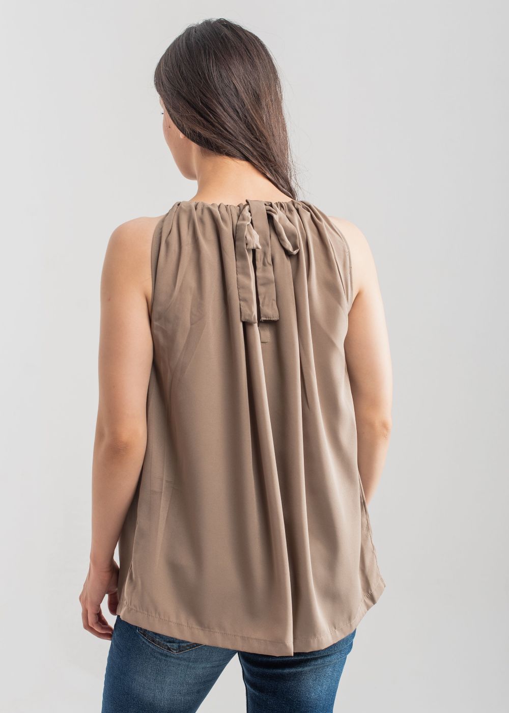 Women's Off-Shoulder Top in Beige