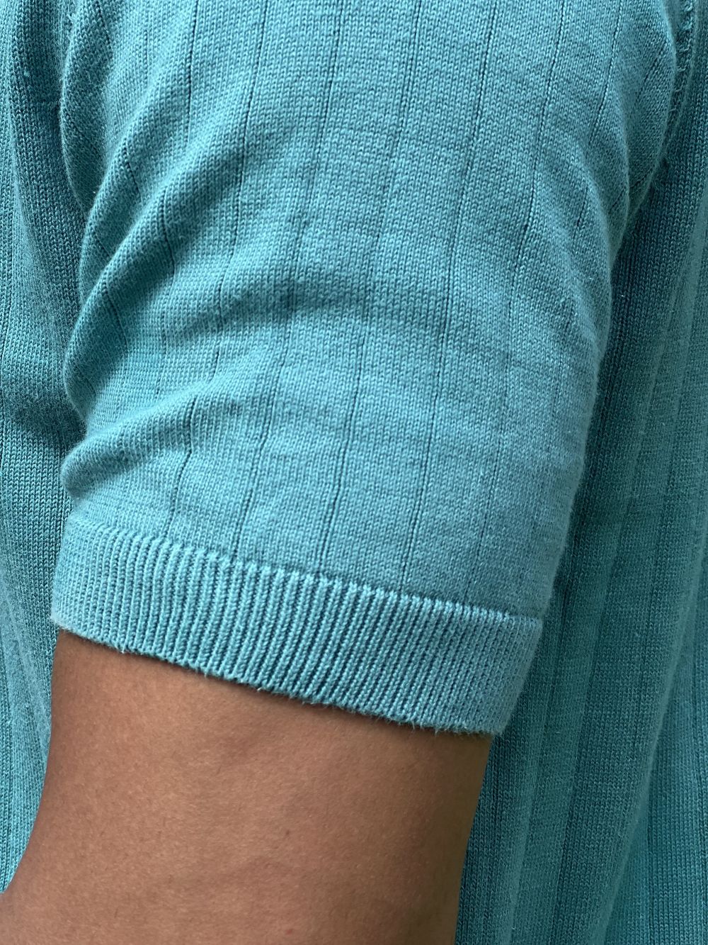 Sea Green Drop Needle Johnny Collar Polo made with 100% Combed Cotton by 1947 Clothing