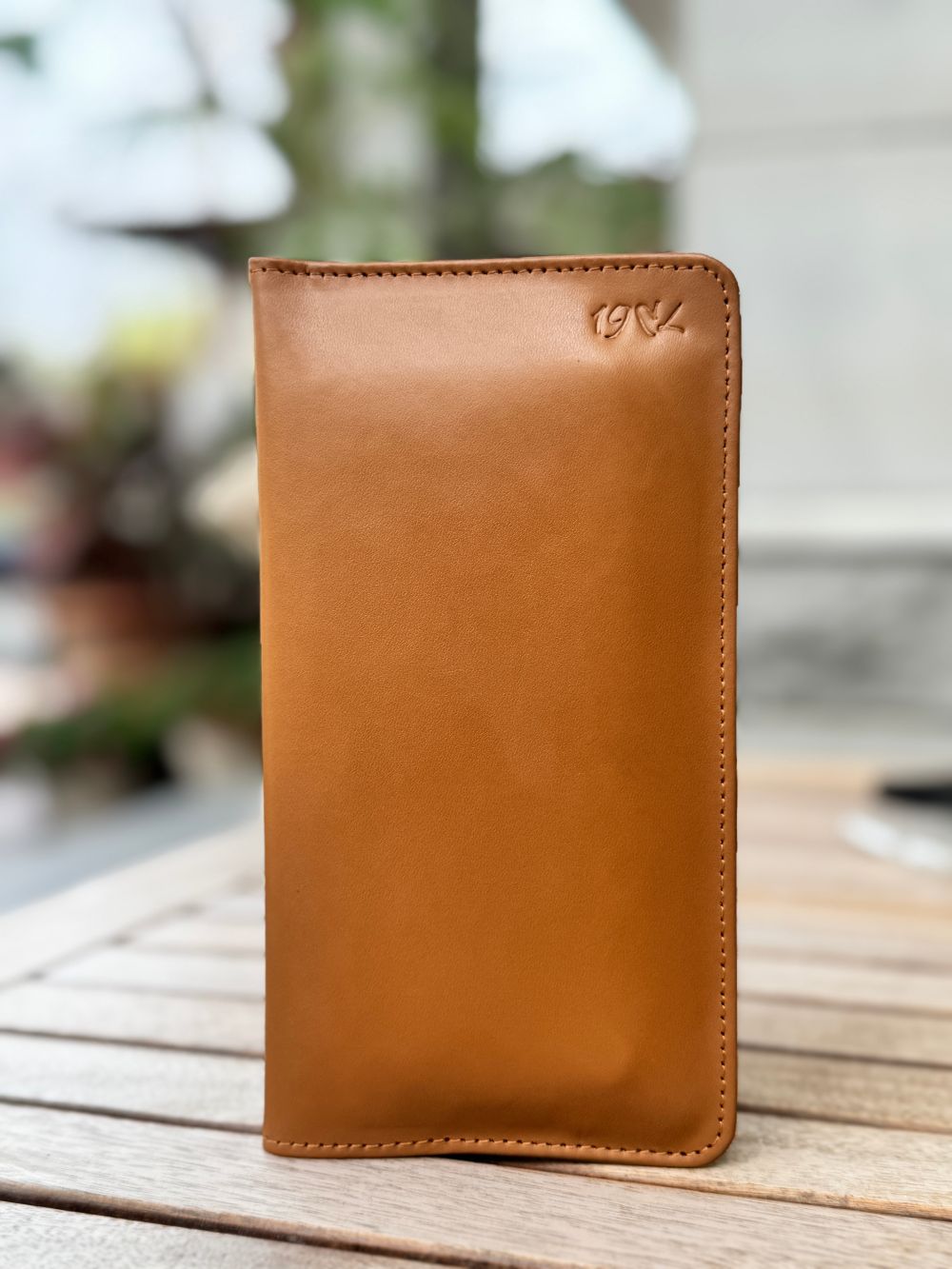 Tan Long Wallet with Spacious Design and can be used as a Phone Holder by 1947 Clothing