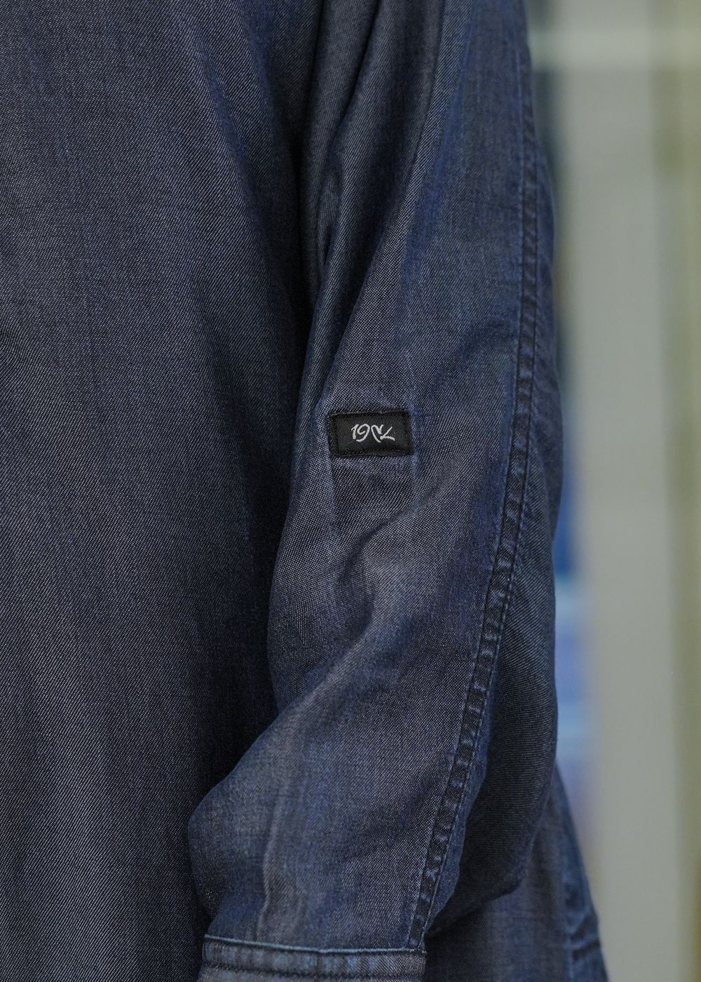 Women's Long Kurta in Blue Denim with an Open Button Design