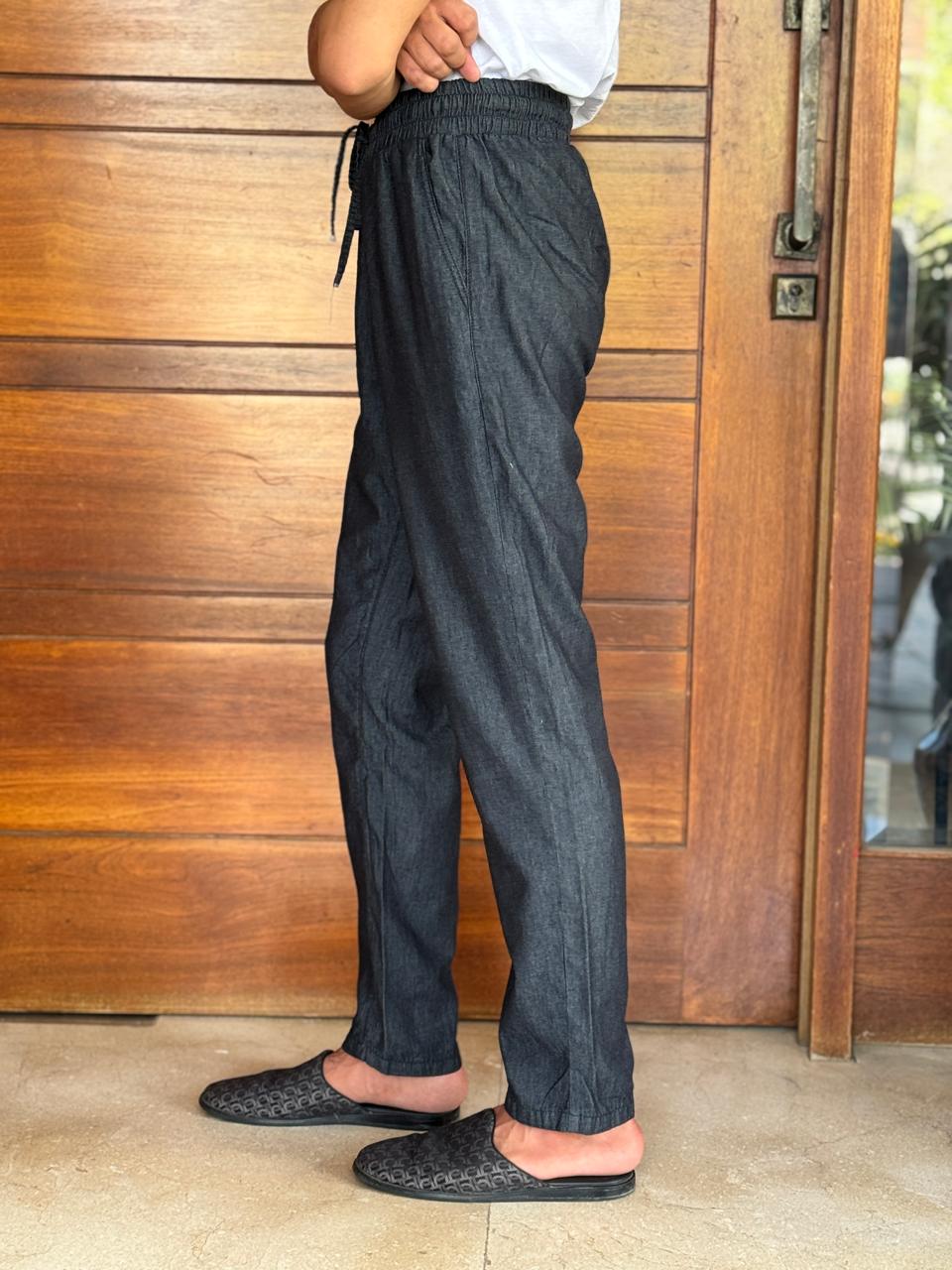 Denim 2-way Charcoal Kurta-Him