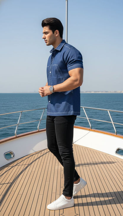 Dark Blue Baseball Shirt