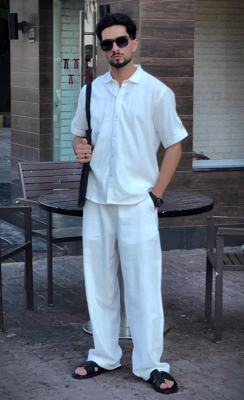 White Relaxed Light Weight Coord Set 