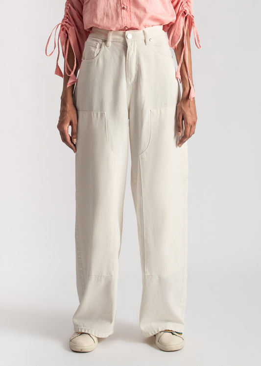 Women's White Skater Jeans in relaxed, loose-fitting style
