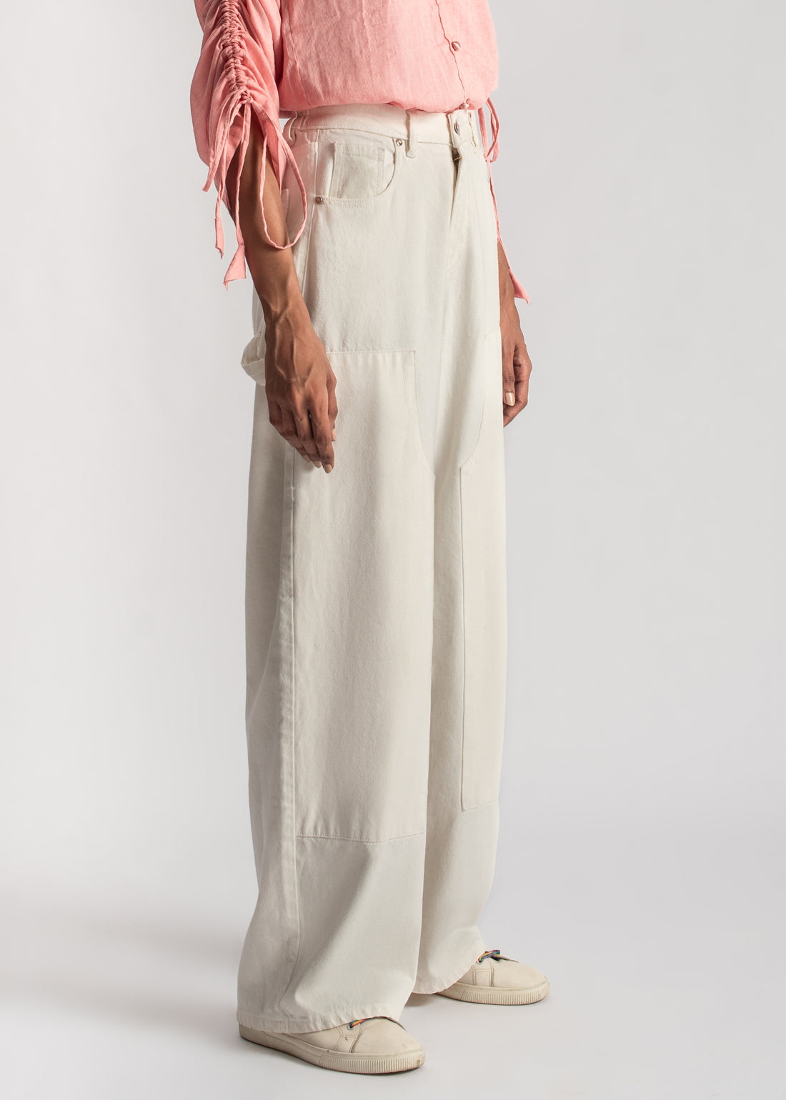 Women's White Skater Jeans in relaxed, loose-fitting style