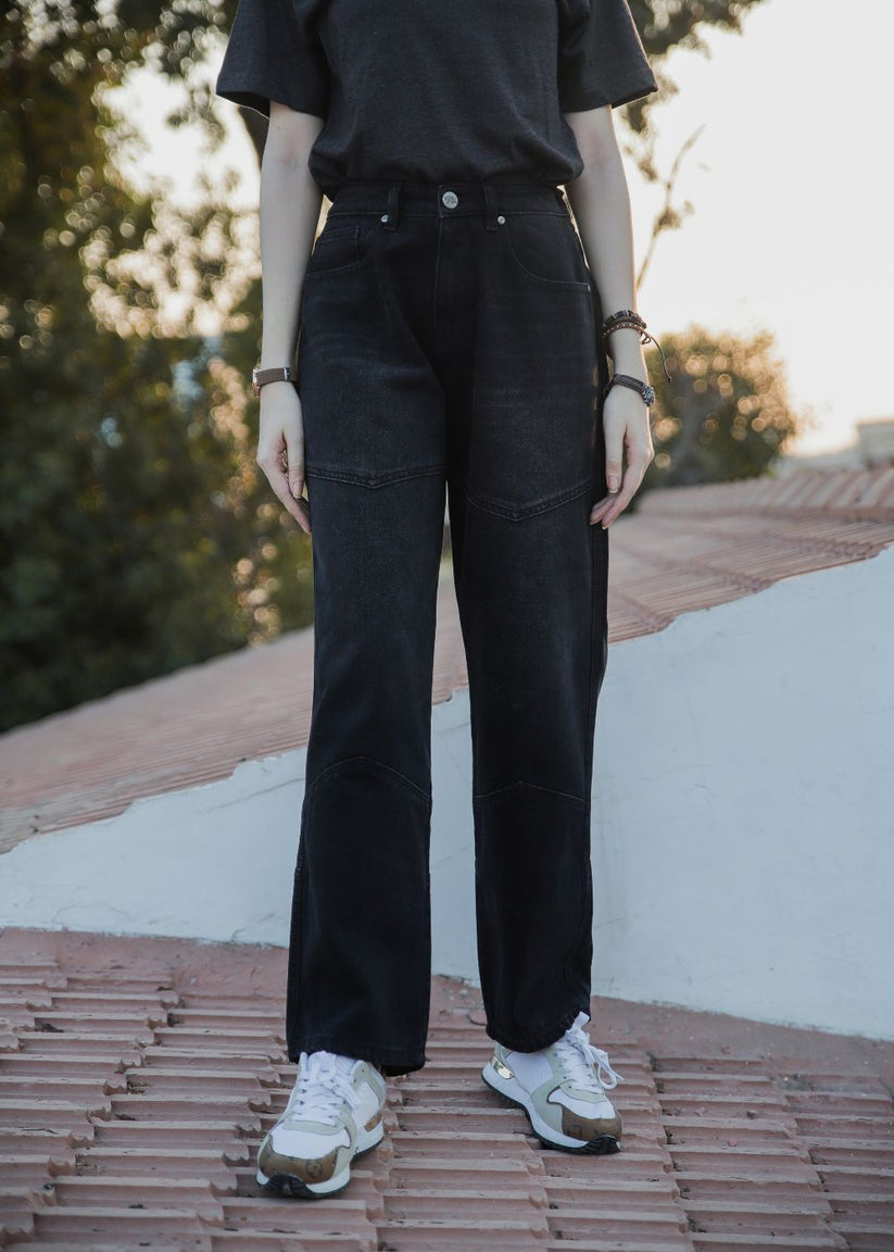 Women's Black Vertex Jeans with a V Seam Design