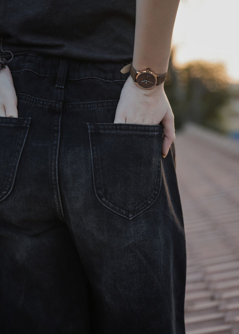 Women's Black Vertex Jeans with a V Seam Design