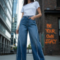 Blue Ruffle Skater Jeans Women