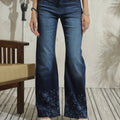 Graphic Dark Blue Flare Jeans