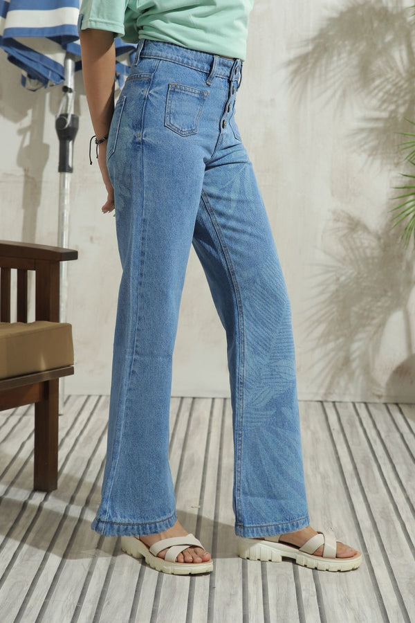 Graphic Light Bromo Flare Jeans